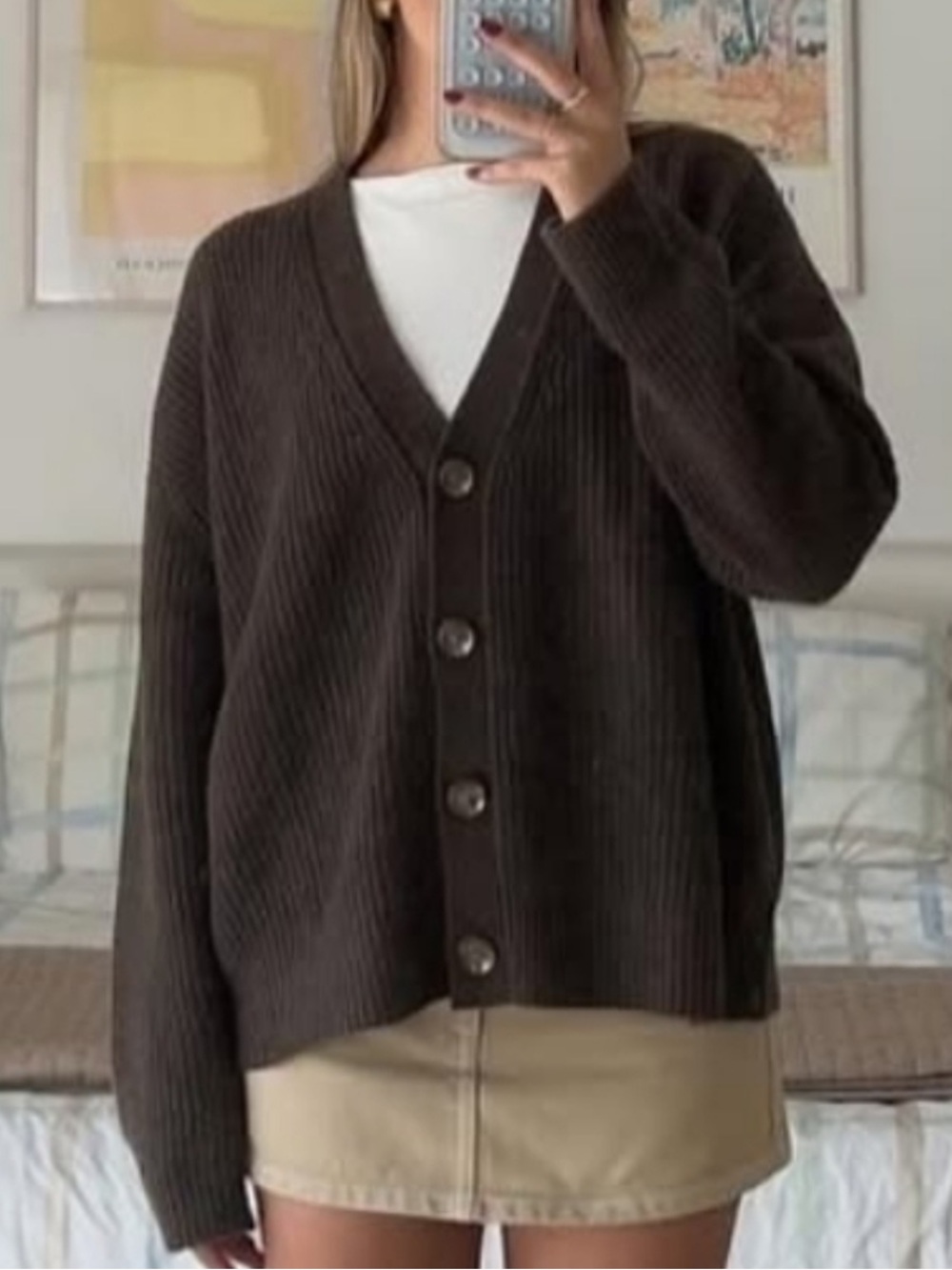Quince Mongolian Cashmere 2.0 Fisherman Cropped Cardigan Sweater